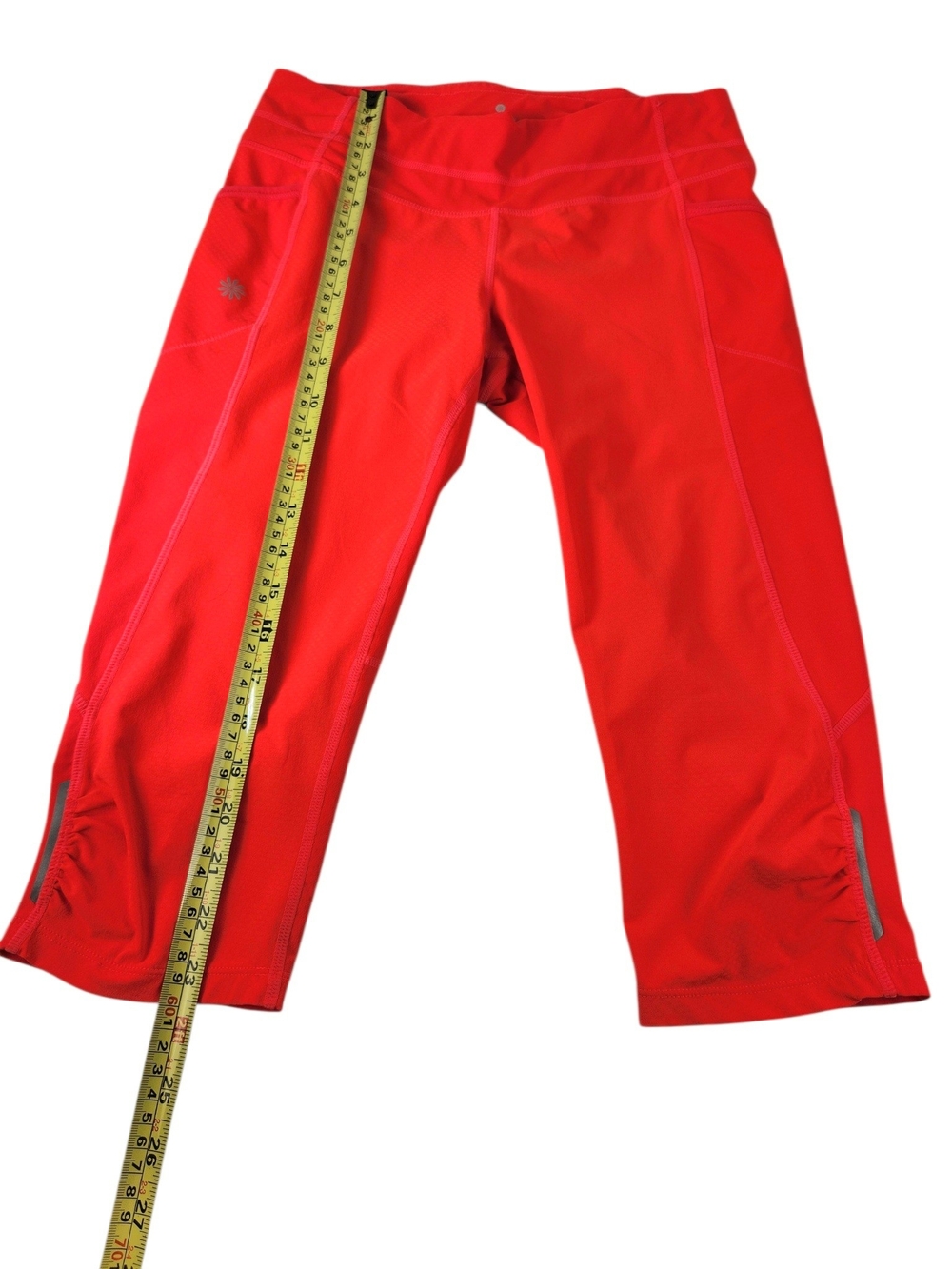 Athleta Relay Capri Leggings Women’s Small Coral Orange Cropped Athletic Yoga - Picture 11 of 12